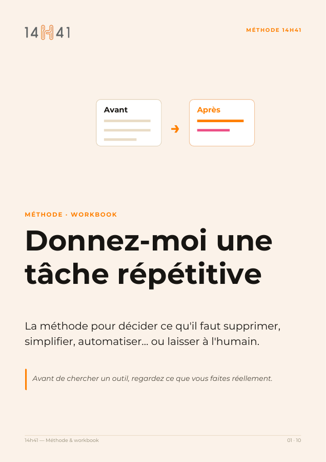 Cahier pratique pour examiner une tâche répétitive
